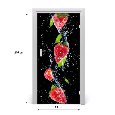 Self-adhesive door sticker Strawberries