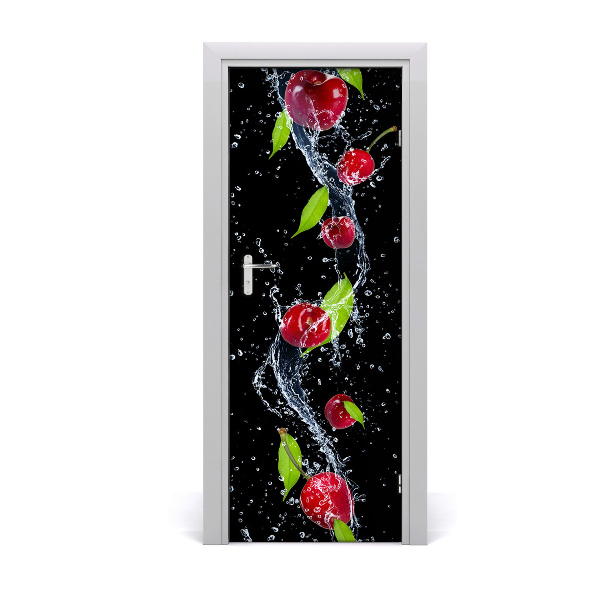 Self-adhesive door sticker Cherries