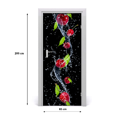 Self-adhesive door sticker Cherries