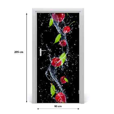 Self-adhesive door sticker Cherries