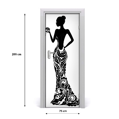 Self-adhesive door sticker Fashion illustration