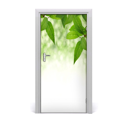 Self-adhesive door sticker Green leaves