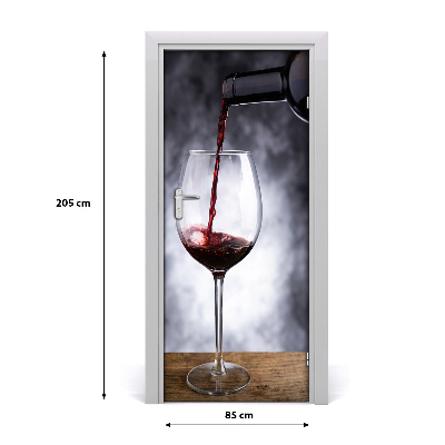 Self-adhesive door sticker Red wine