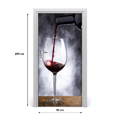 Self-adhesive door sticker Red wine