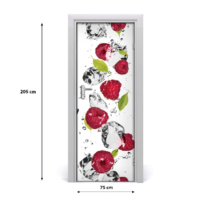 Self-adhesive door sticker Raspberry and water