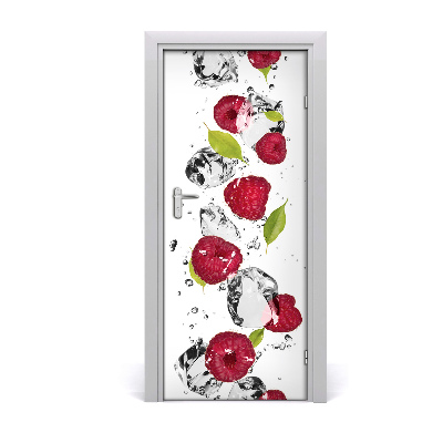 Self-adhesive door sticker Raspberry and water