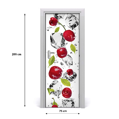 Self-adhesive door sticker Cherries and water