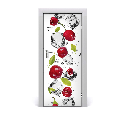 Self-adhesive door sticker Cherries and water