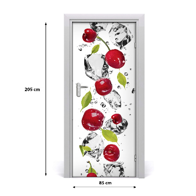 Self-adhesive door sticker Cherries and water