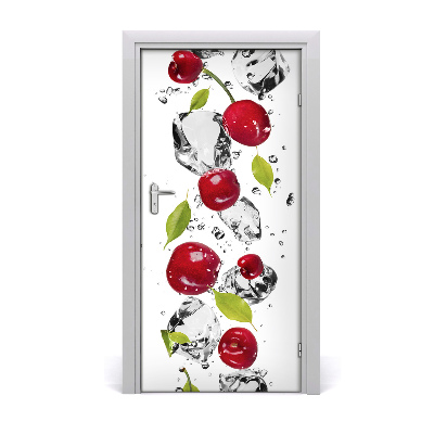 Self-adhesive door sticker Cherries and water