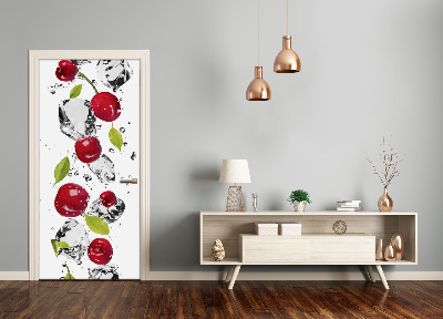 Self-adhesive door sticker Cherries and water