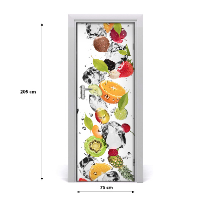 Self-adhesive door sticker Fruit and water