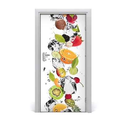 Self-adhesive door sticker Fruit and water