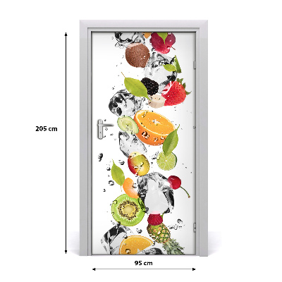 Self-adhesive door sticker Fruit and water