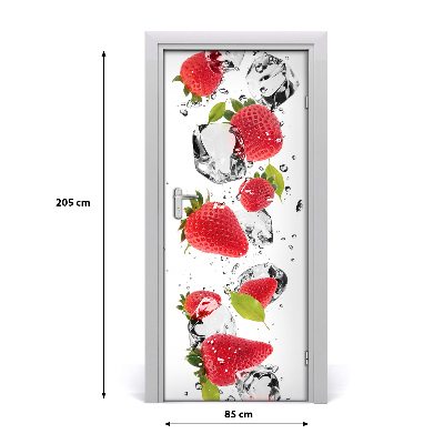 Self-adhesive door sticker Strawberries