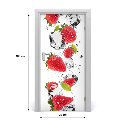 Self-adhesive door sticker Strawberries