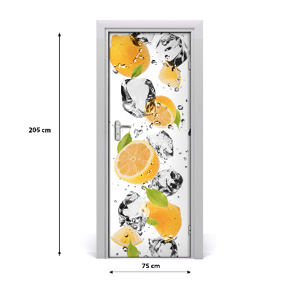 Self-adhesive door sticker Lemons and water