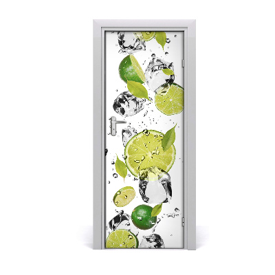 Self-adhesive door sticker Lime and water