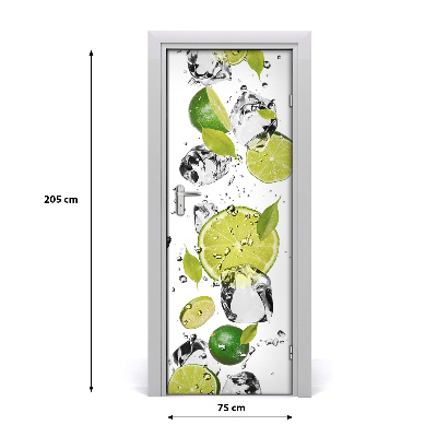 Self-adhesive door sticker Lime and water