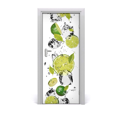 Self-adhesive door sticker Lime and water