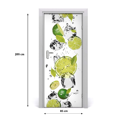 Self-adhesive door sticker Lime and water