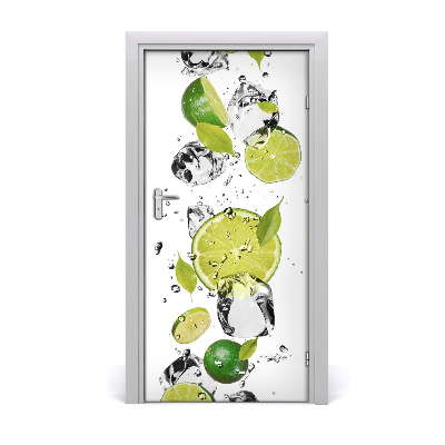 Self-adhesive door sticker Lime and water