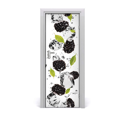 Self-adhesive door sticker Blackberries and water