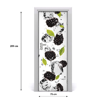 Self-adhesive door sticker Blackberries and water