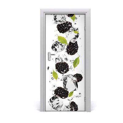 Self-adhesive door sticker Blackberries and water