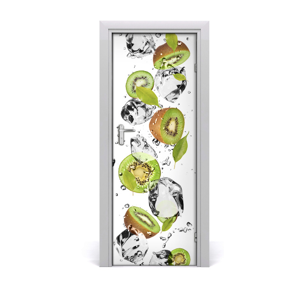 Self-adhesive door sticker Kiwi and water