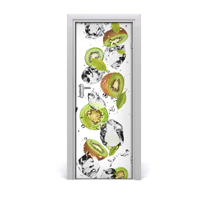 Self-adhesive door sticker Kiwi and water