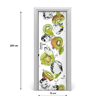 Self-adhesive door sticker Kiwi and water