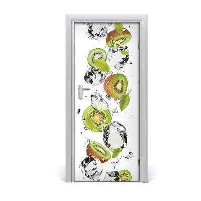 Self-adhesive door sticker Kiwi and water