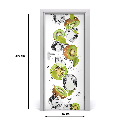 Self-adhesive door sticker Kiwi and water