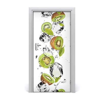 Self-adhesive door sticker Kiwi and water