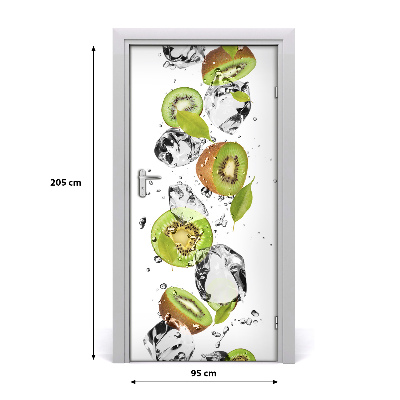 Self-adhesive door sticker Kiwi and water