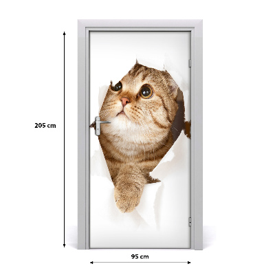 Self-adhesive door sticker Wall cat