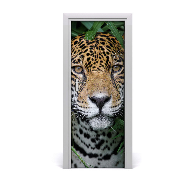 Self-adhesive door wallpaper Jaguar in amazon