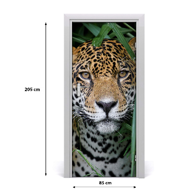 Self-adhesive door wallpaper Jaguar in amazon