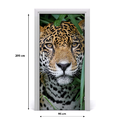 Self-adhesive door wallpaper Jaguar in amazon