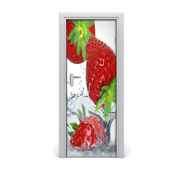 Self-adhesive door sticker Strawberries