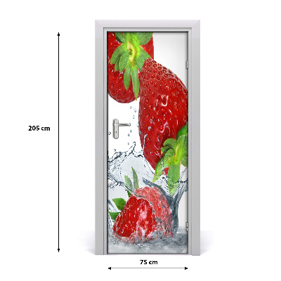 Self-adhesive door sticker Strawberries