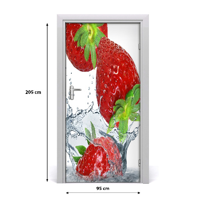 Self-adhesive door sticker Strawberries