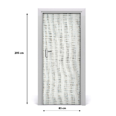 Self-adhesive door sticker White linen canvas