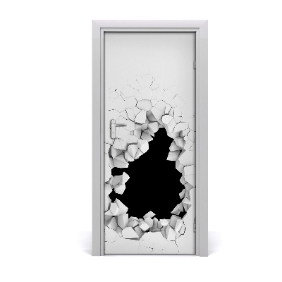 Self-adhesive door sticker A hole in the wall