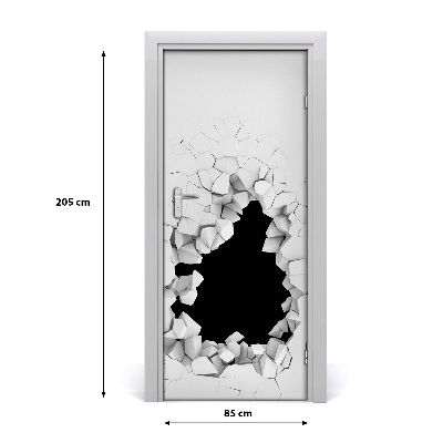 Self-adhesive door sticker A hole in the wall