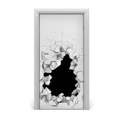 Self-adhesive door sticker A hole in the wall