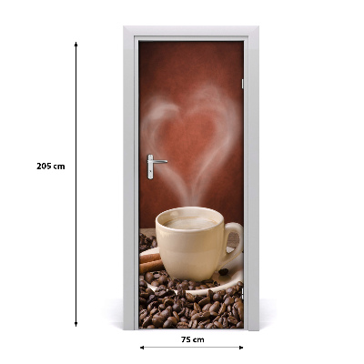 Self-adhesive door sticker Aromatic coffee