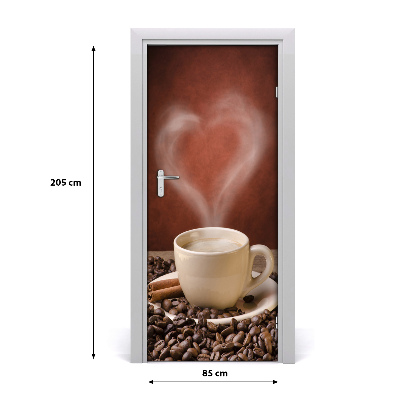 Self-adhesive door sticker Aromatic coffee