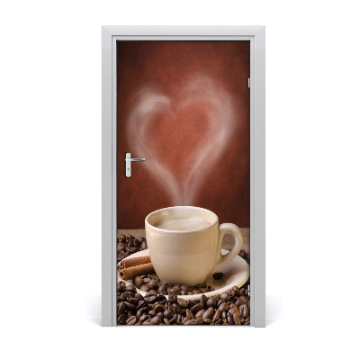 Self-adhesive door sticker Aromatic coffee